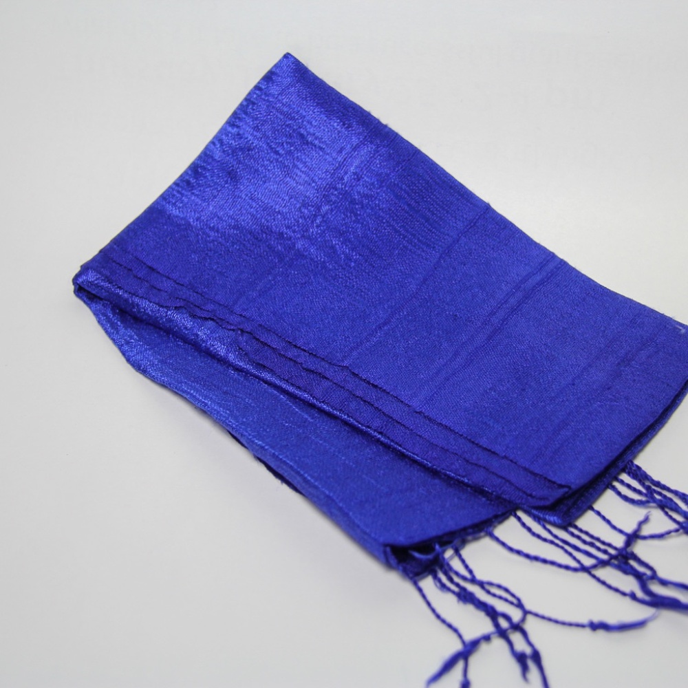 Elegant Silk Scarf Brilliant Blue NWOT